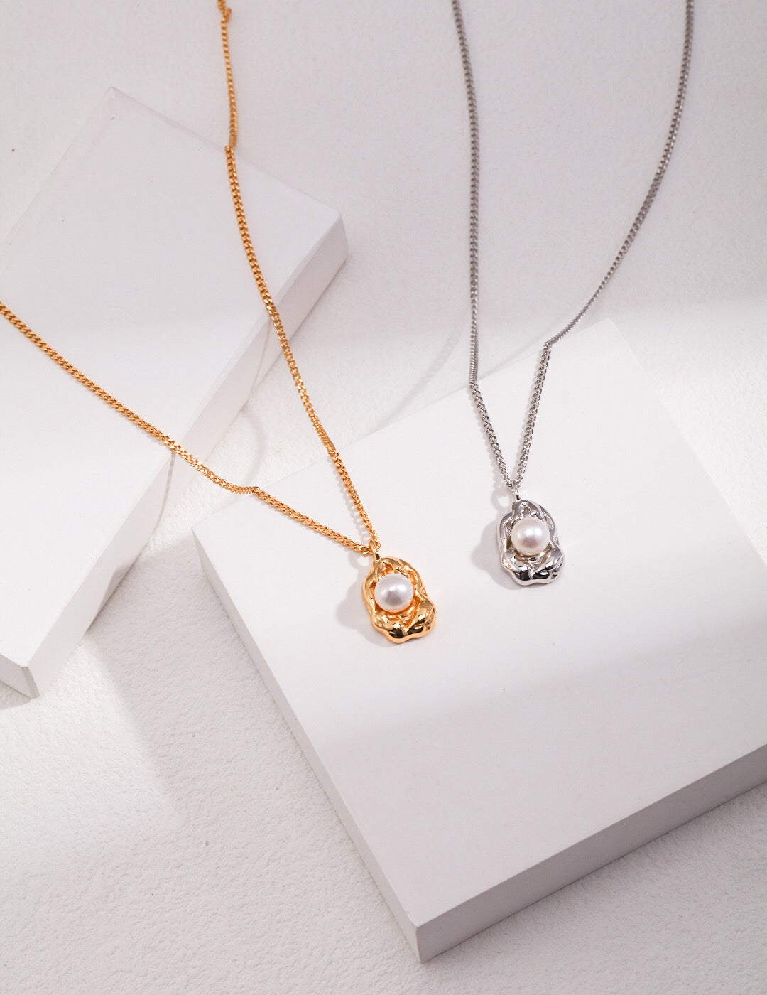 Dainty Freshwater Pearl Pendant Necklace-0