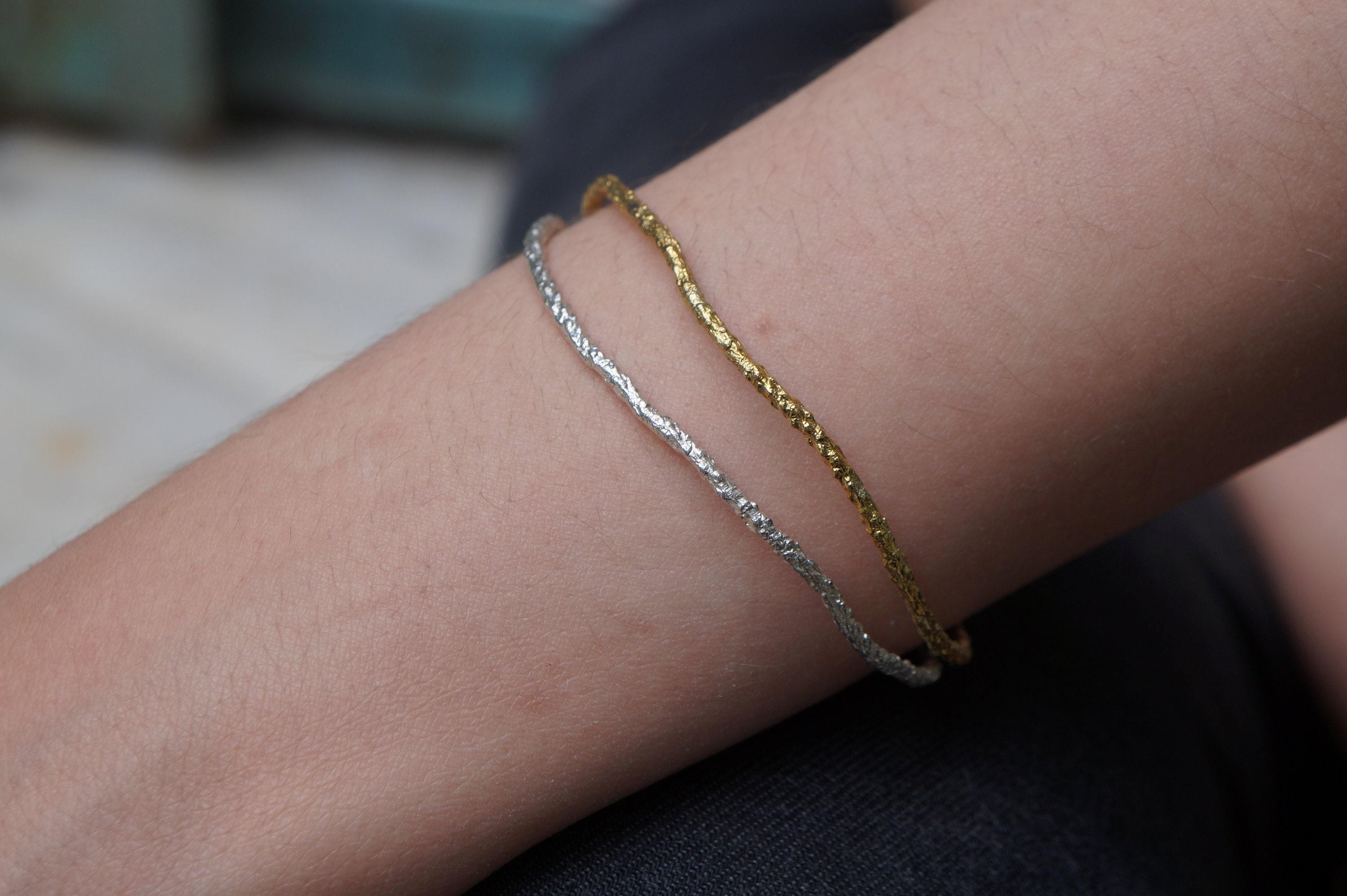 Real Twig Gold Cuff Bracelet, Handmade Nature Jewelry, Organic Forest Cuff, Unique Gift for Nature Lovers, 14K Gold Plated Brass-1