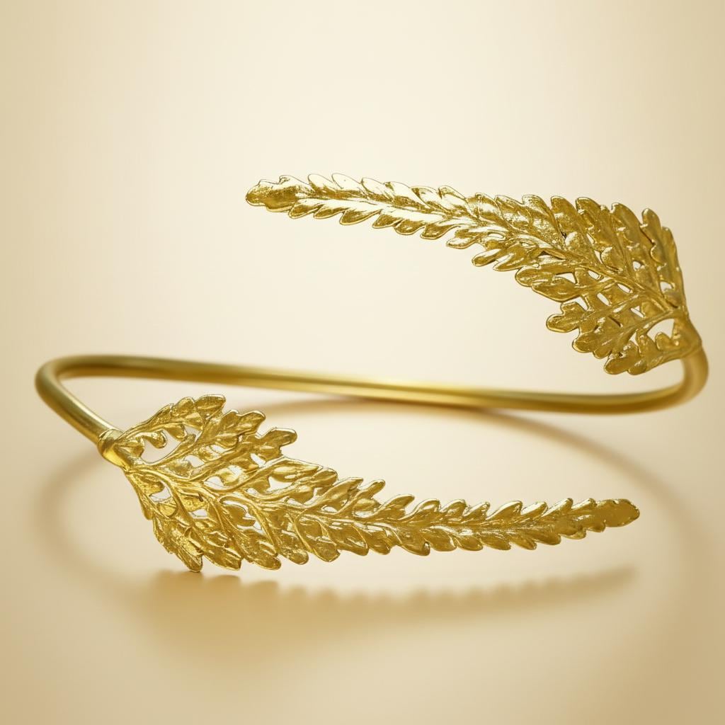 Real Fern Leaf Gold Bracelet, Handmade Nature Jewelry, Organic Botanical Bracelet, Unique Gift for Nature Lovers, 14K Gold Plated Brass-4