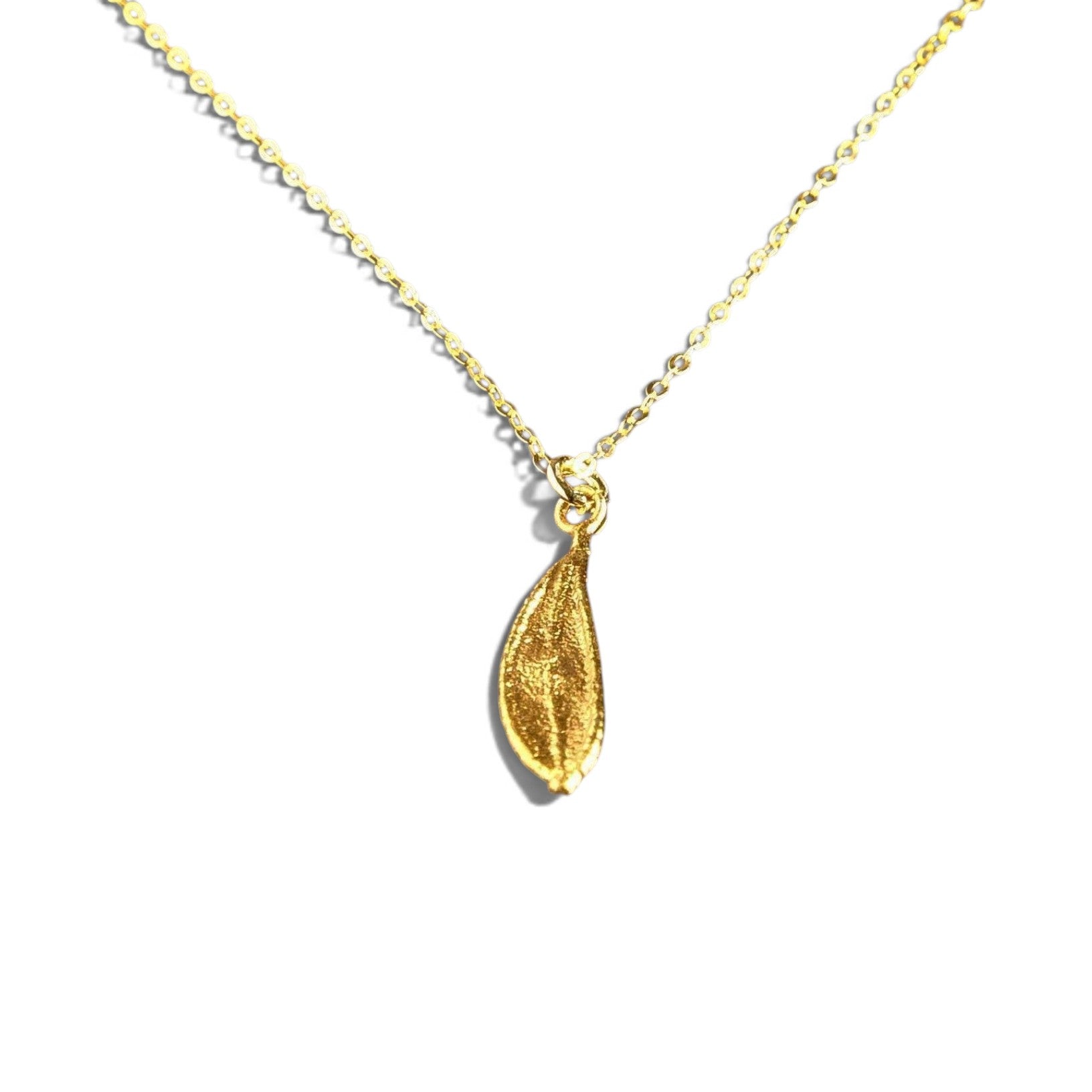 Minimalist Olive Leaf Silver Pendant