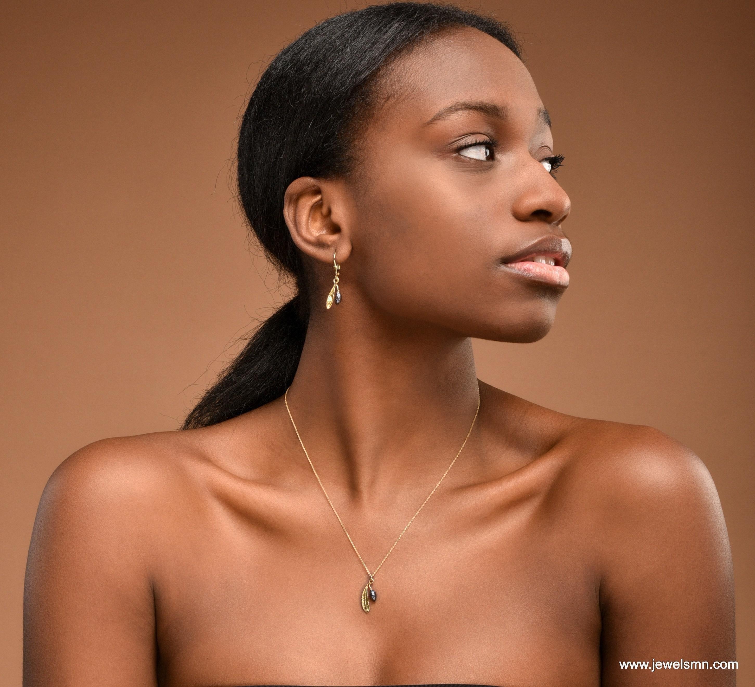 Aethel Olive Leaf Pendant Necklace