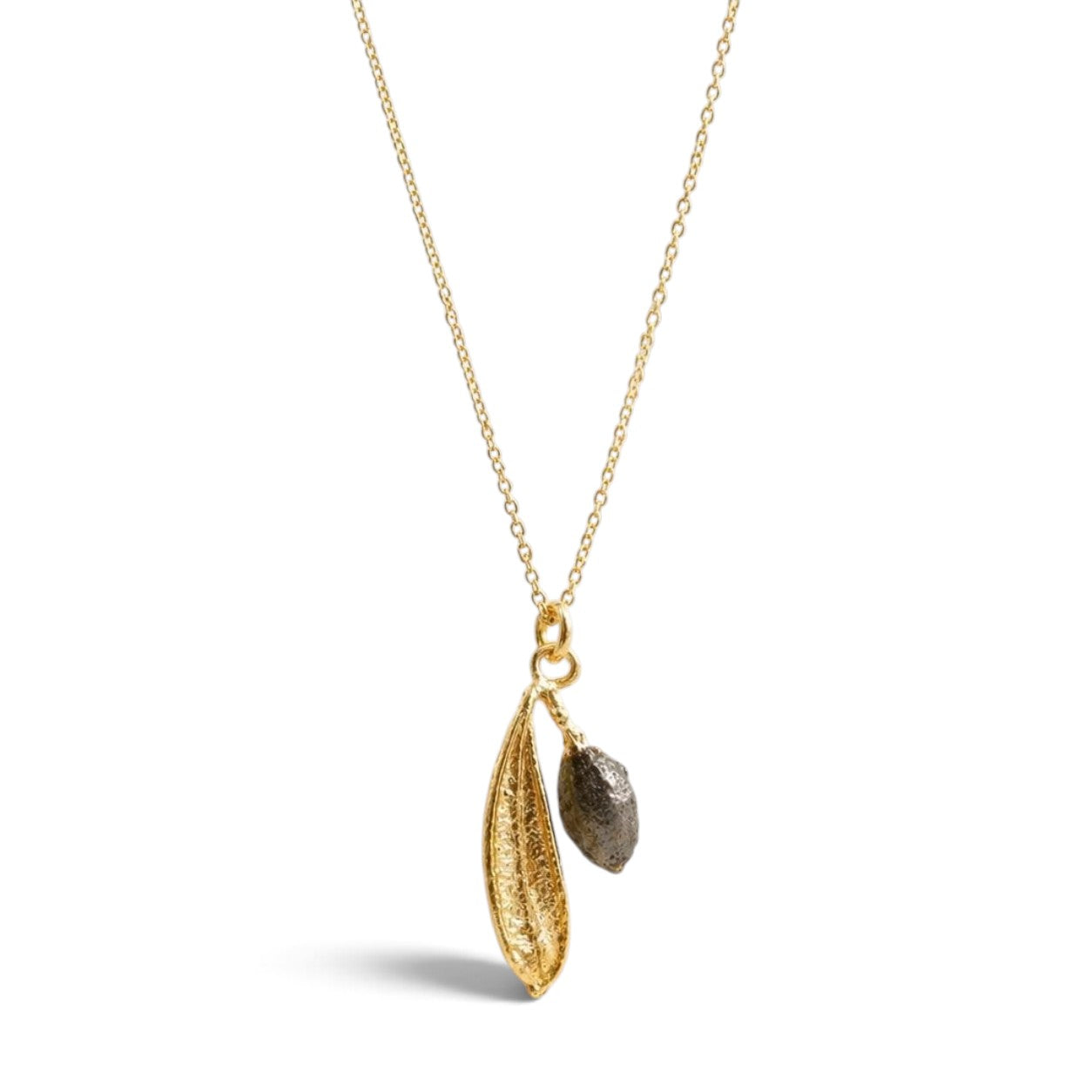 Aethel Olive Leaf Pendant Necklace