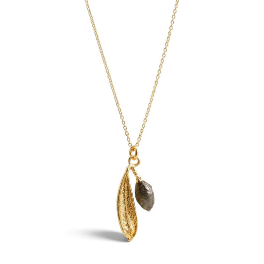 Aethel Olive Leaf Pendant Necklace