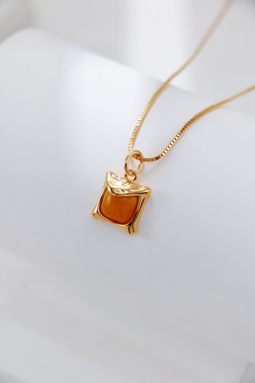 Vintage Gold Honey Amber Necklace-0